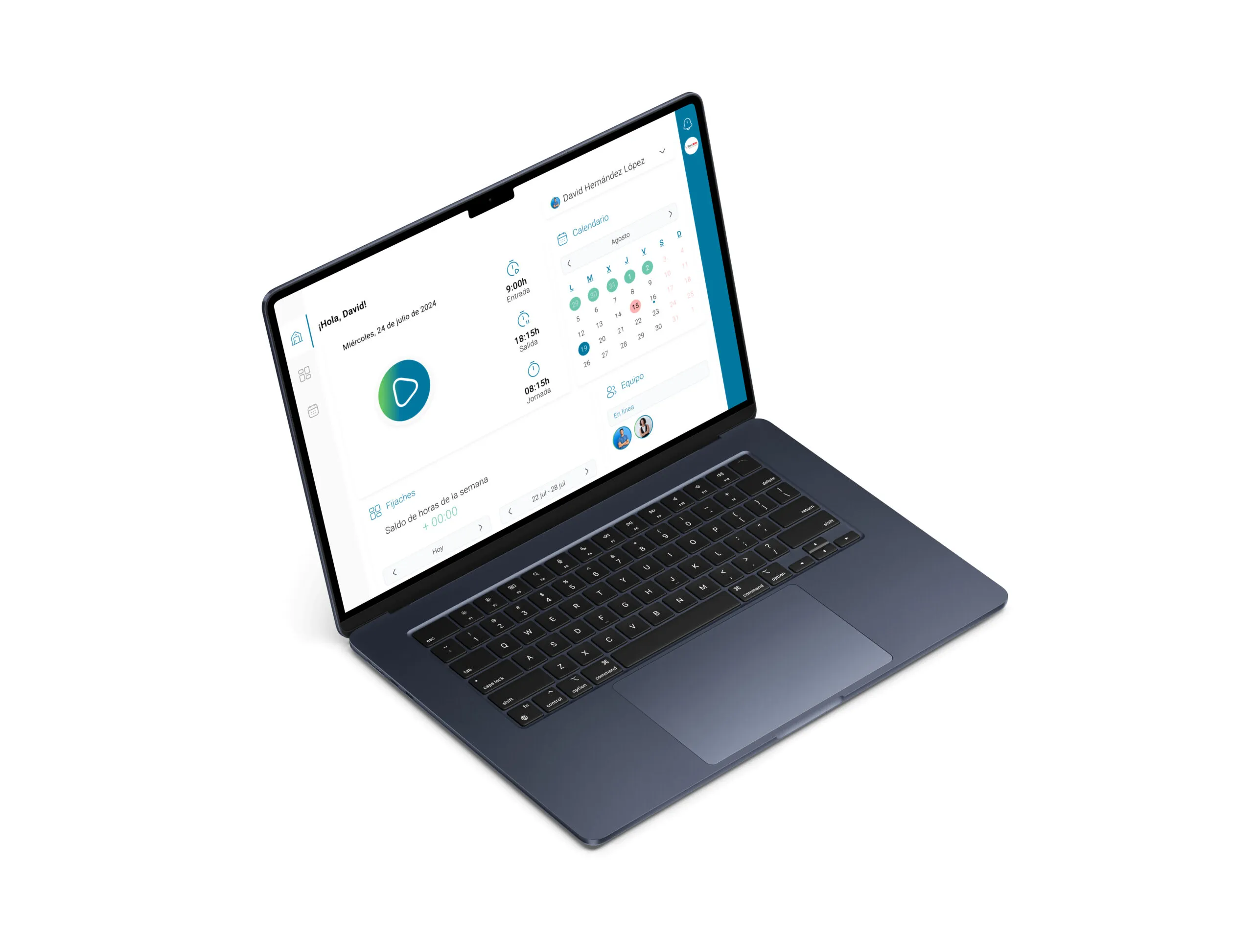 MacBook Air con el panel de Labora-e