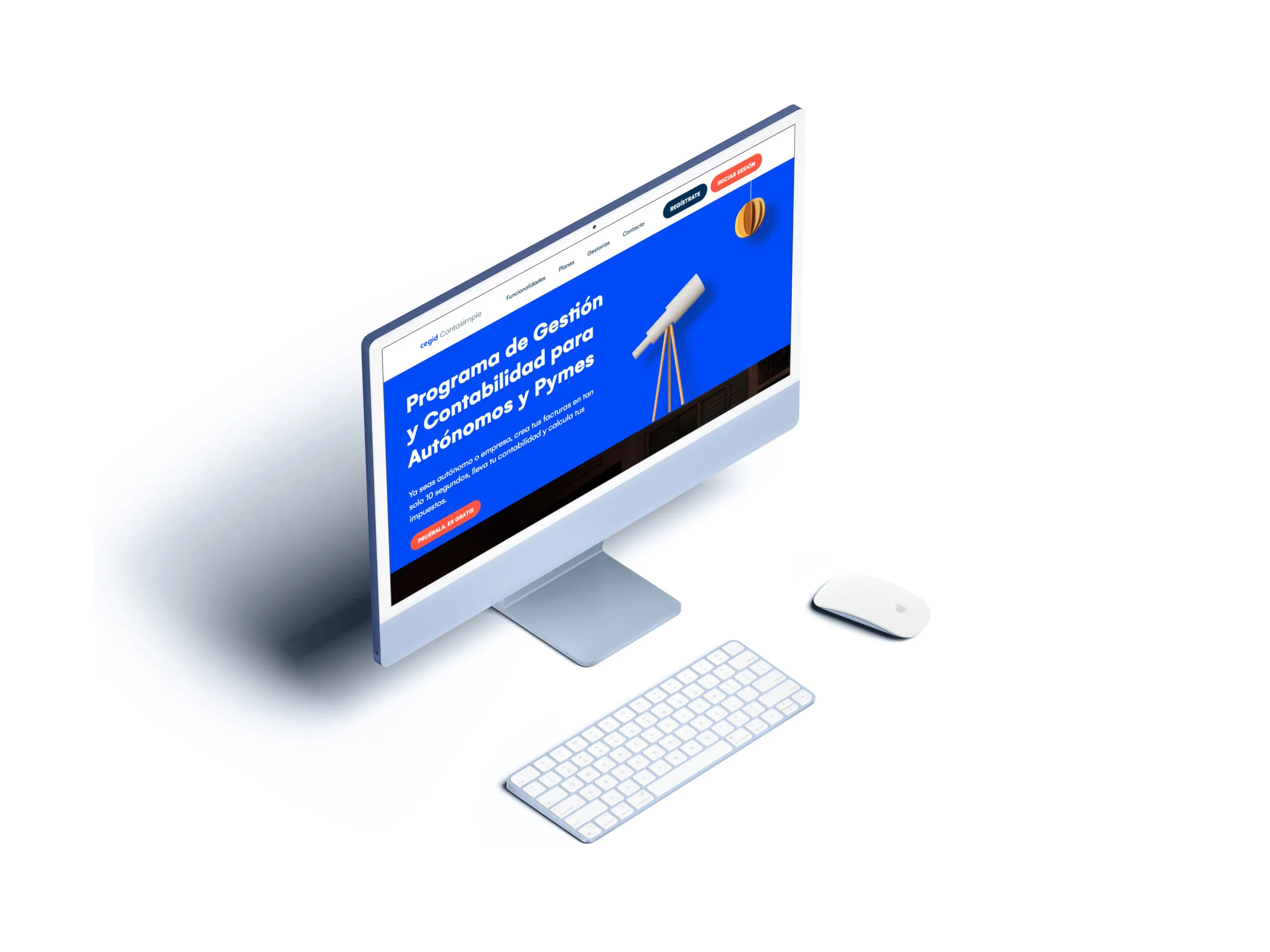iMac con el programa de gestión y contabilidad Contasimple